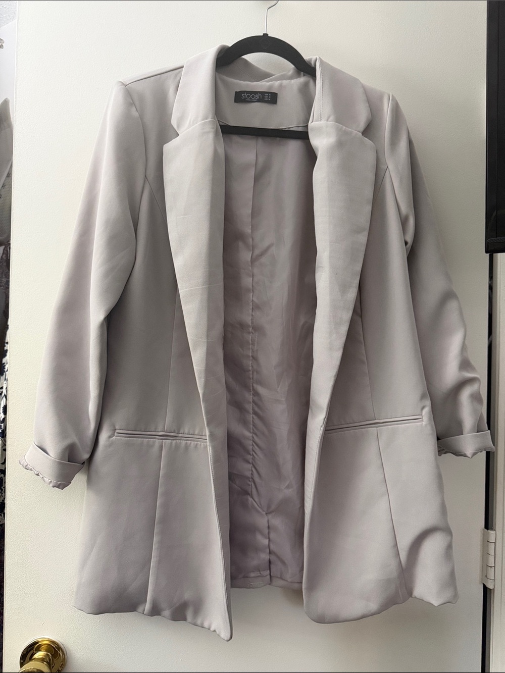 Light Gray Women's Open-Front Blazer